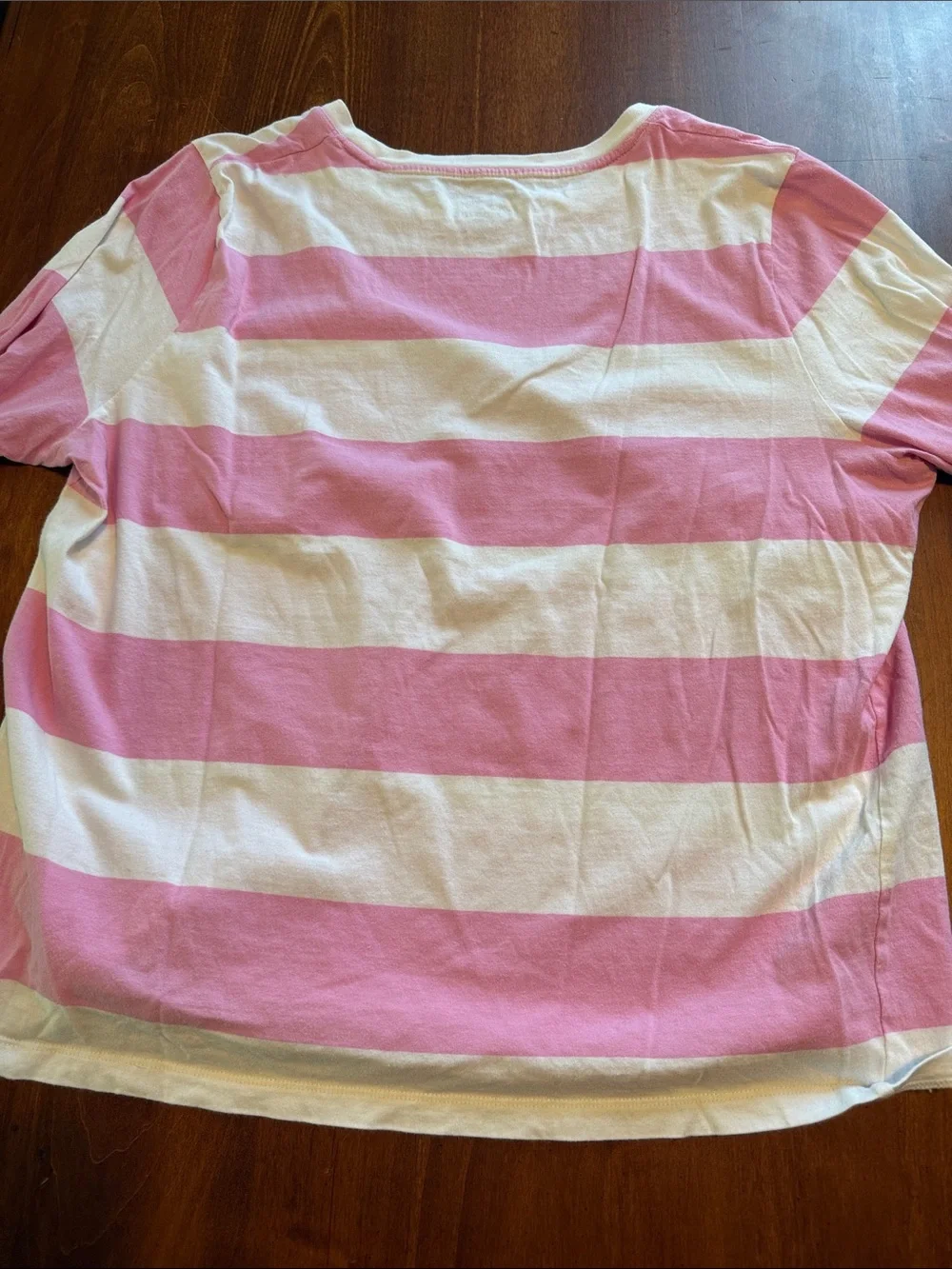 J Crew Cotton Pink & White Striped Essential Long Sleeve Tee T-Shirt Sz X-Large